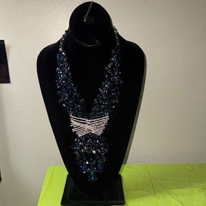 Vintage 1946 Midnight Blue and Silver Necklaces